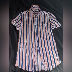 Pink and blue ASOS button down T shirt